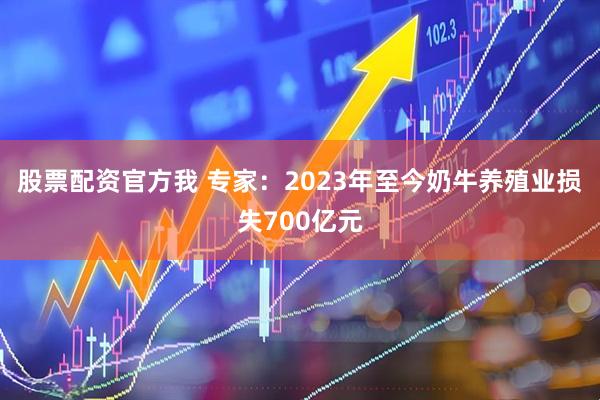 股票配资官方我 专家：2023年至今奶牛养殖业损失700亿元